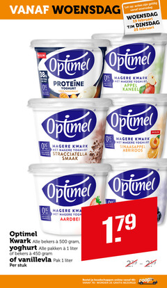  optimel kwark yoghurt vla 1 19 25 450 500 woensdag let proteine pot suiker perzik passievrucht vet appel kaneel stracciatella sinaasappel abrikoos aardbei bekers pakken liter vanillevla pak stuk online 40- 