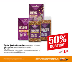  crackers 8 40 50 200 350 voedzame voeding less carb high protein granola naturel plantaardige eiwitten tasty basics pitten minder koolhydraten zonnebloemolie pompoenpitten pakken pak varieeren kassa meerzaden online 