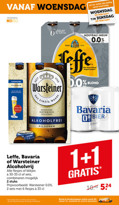  warsteiner leffe bavaria alcoholvrij bier 1 2 6 18 19 25 33 40 100 woensdag jaar legitimatie alcohol nix18 let alkoholfrei pilsener volle rijke seit anno nouveau 0.0 das einzig wahre belge belgisch abdijbier blond verfrissend isotonisch genuss lieshout for blikjes combineren stuks varieeren kassa online 