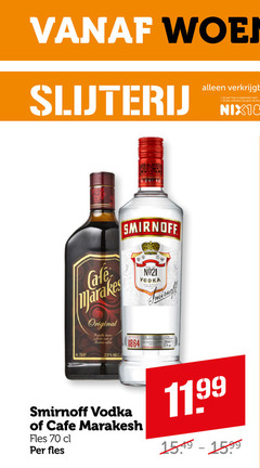  cafe marakesh smirnoff wodka likeur 18 23 25 1864 slijterij jaar legitimatie alcohol nix18 original quality home vodka fles 