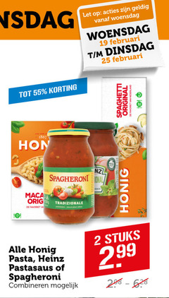  heinz spagheroni honig pasta pastasaus 2 19 25 55 1867 let woensdag orig favoriet tradizionale sauce pour combineren stuks spaghetti original nederland 