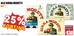  birra moretti blikjes bier krat 2 3 6 25 33 nix18 zero alcohol kratten boretti mare call pak 