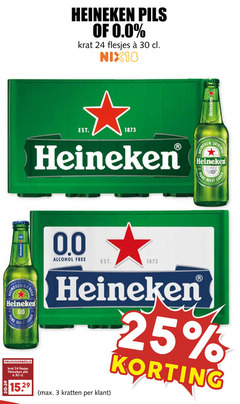  heineken 0.0 krat bier 3 24 25 30 pils nix18 original 00 mal alcohol free kratten 