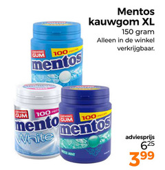  100 150 chewing gum pieces mentos kauwgom xl white breeze mint 