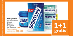  sportlife kauwgom 1 2 4 50 2e halve combinatie pack 2x mints sugar free smashmint gums freshness lasting pakken sport longer varieeren ca. new 