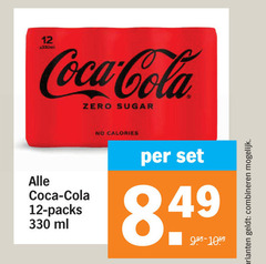  coca-cola cola 12 330 coca zero sugar ml calories combineren 