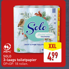  solo toiletpapier 3 18 160 rollen limited edition xxl zacht 