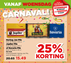  bavaria jupiler hertog jan krat bier 4 12 24 25 26 30 woensdag carnaval let pils lieshout 