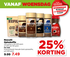  nescafe oploskoffie 4 6 25 26 100 150 200 woensdag let new nieuwe same taste pack recharge navulverpakking responsibly sourced coffee less packaging weight vs gold espresso decaf 00 rijk zacht zorgvuldig gerande verantwoord senses aroma gebrande arabica koffiebonen original rijke volle geteelde potten zak stuk pot 