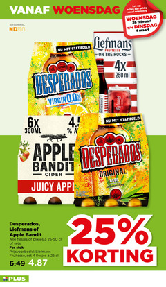  liefmans apple bandit desperados appelcider speciaalbieren 4 18 25 26 250 woensdag jaar legitimatie alcohol nix18 let fruitesse 4x ml virgin 0.0 bil gearomatiseerd citrus 6x 300ml cider juicy 330ml original beer flavoured with spirit blikjes stuk 