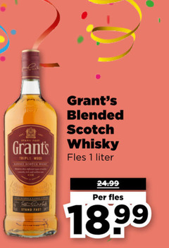  grants whisky 1 1957 stand blended scotch triple wood fles liter fast 