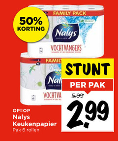  nalys keukenpapier 6 16 50 family pack vochtvangers pak rollen 5.99 