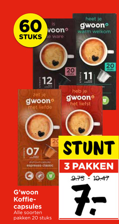  gwoon koffiecups 3 7 11 12 20 60 stuks ware warm espresso classic koffie capsules soorten pakken 