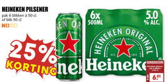  heineken blikjes bier 6 25 50 pilsener pak blikken blik nix18 6x 500ml original malt 