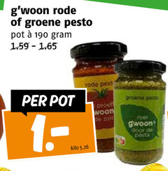  pesto rode groene pot pest kilo proef zon gwoon pasta 