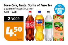  sprite coca-cola fanta fuze tea frisdrank cola ice 2 coca pakken flessen liter stoom spaar zegel 4 50 taste fuzetea 