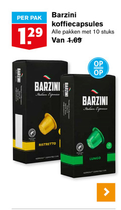  barzini koffiecups 10 34 pak koffiecapsules pakken stuks neuteboom italian espresso coffee ristretto nespresso compatible cups out lungo 