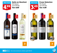  witte wijn rode 2 3 5 100 2020 fles gallo barefoot flessen liter cruse selection soepel rond award winner family chardonnay merlot vin france pays california hamersma nix18 alcoholische artikelen 