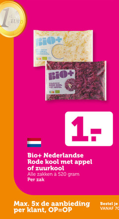  rode kool zuurkool 1 bio naturel biologische appel nederlandse zakken zak 5x aanbieding 