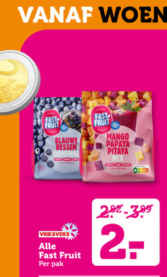  diepvriesfruit fast fruit blauwe bessen original mango papaya mix bowl dessert vriesvers pak 