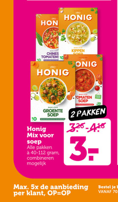  honig soep 2 3 1867 basis chines tomatensalade kippen soft groente mix pakken combineren tomaten 5x aanbieding 