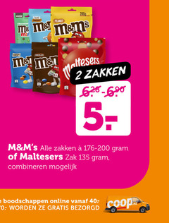  maltesers m en ms chocoladepindas chocolade 2 crispy caramel peanut chocolate zakken zak combineren online 40- 