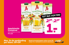  appelsientje fruitdrank 1 40 aaa fruit drink vleugje zuivel fruitdrink pakken liter pak mango mangue minder suiker sinaasappel orange go 5x aanbieding online 40- 