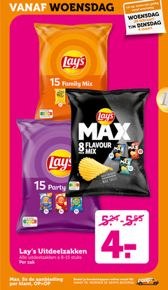  lays chips 4 8 15 26 woensdag let nutri score family mix cheetos 5x paprika party naturel bugles flavour pack crunch taste sour x2 la nacho cheese uitdeelzakken stuks zak aanbieding online 40- 