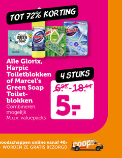  glorix harpic toiletblok 4 100 green soap toiletblokken stuks toilet blokken combineren online 40- 