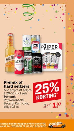  bacardi mixdrank hard seltzer 4 9 25 40 range breezer rum cola tea iced bed william scotch smirnoff original jack viper coca premix blikjes stuk blikje online 