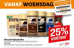  nescafe oploskoffie 4 25 26 100 150 200 woensdag new same taste let pack recharge navulverpakking responsibly sourced coffee less packaging weight vs gold espresso rijk zacht senses aroma potten zak stuk pot 00 