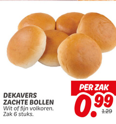  bolletjes 6 dekavers zachte bollen wit fijn volkoren zak stuks 99 