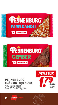  peijnenburg ontbijtkoek 11 13 parelkandij porties gember luxe pak stuk 