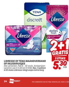  maandverband inlegkruisjes 1 2 3 6 10 22 24 32 tena discreet libresse comfort security maxi goodnight with wings super flow protection securefit pak stuks varieeren pakken dailies fresh liners breathable 5 30 combinatie 