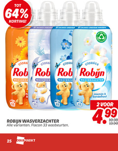  robijn wasverzachter 2 25 33 64 100 biologisch afbreekbare ingredienten classic class classics fles rob flacon wasbeurten jasmijn sandelhout 