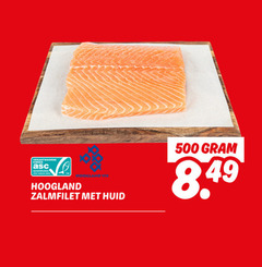  zalmfilet 500 kweek gecertificeerd asc-aqua.org hoogland vis huid 