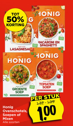  honig soep maaltijdmix 50 1867 groente ovenschotels soepen mixen soorten macaroni spaghetti tomaten stuk 1 00 