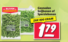  snijbonen sperziebonen 400 gesneden zak 