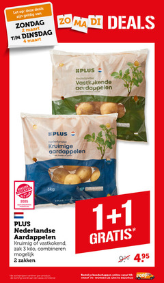  plus huismerk aardappelen 1 2 3 4 20 40 let deals nederlandse vastkokende koken bakken salades kruimige poffen 1.3kg 0.0 gekozen hear consumenten nederland kruimig vastkokend zak kilo combineren zakken varieeren kassa online 