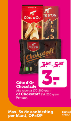  chokotoff cote d or chocolade 3 250 noir puur repen zak stuk 5x aanbieding 