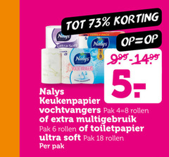  nalys keukenpapier toiletpapier 5 6 8 18 ultra soft family pack vochtvangers pak rollen 