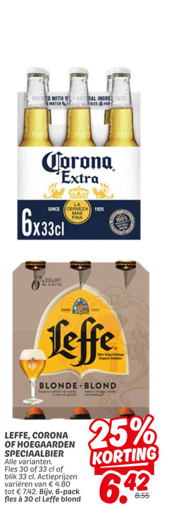  hoegaarden corona leffe blikjes bier speciaalbieren 6 10 25 30 33 brewed with natural water hop aaa since la cerveza anno dave ge belgisch blonde blond speciaalbier fles blik varieeren pack 