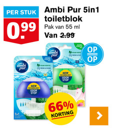  ambi pur toiletblok 55 99 stuk 5-in-1 pak ml fresh water mint natural essential oils press smell clean new technology odor stop shine anti deodorizing 