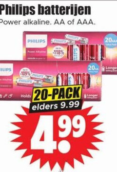  philips batterijen 20 power alkaline aa aaa pack elders longer 