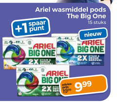  ariel wasmiddel 15 big one spaar punt 2x stuks 