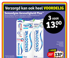  sensodyne tandpasta 1 3 100 gevoeligheid repair protect rapid relief protection sensitivity gum multipakken soft hal mint whitening reach 3x plastic free packaging nederland medisch hulpmiddel lees gebruik ml 