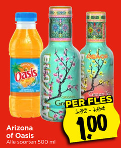  arizona ice tea 500 oasis soorten ml green fles 1 00 