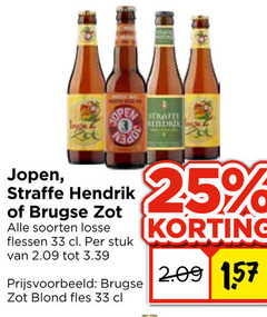  brugse zot jopen straffe hendrik speciaalbieren 10 25 33 soorten flessen stuk blond fles 