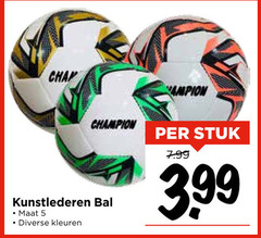  voetbal 5 champion kunstlederen bal maat kleuren stuk 3.99 