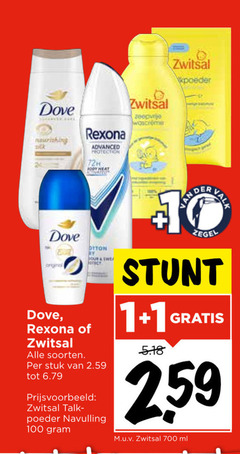  dove rexona zwitsal deodorant 1 100 700 nourishing advanced protection 72h zeepvrije poeder original soorten stuk navulling zegel valk ml 